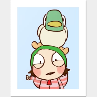 happy sarah and duck / children's cartoon Posters and Art